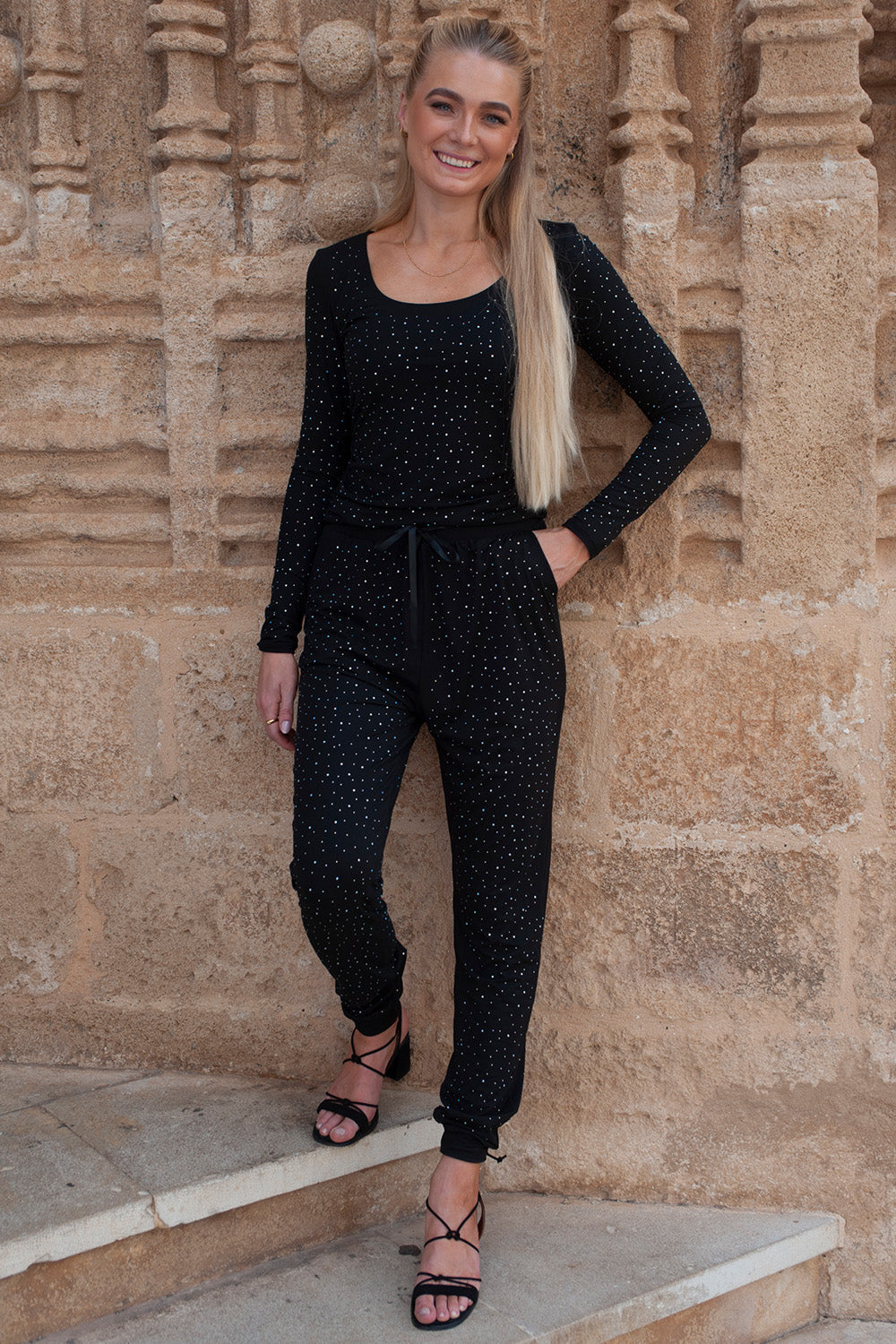 Alma Ls Turn Top | Black Simili | Vendbar bluse fra Liberté