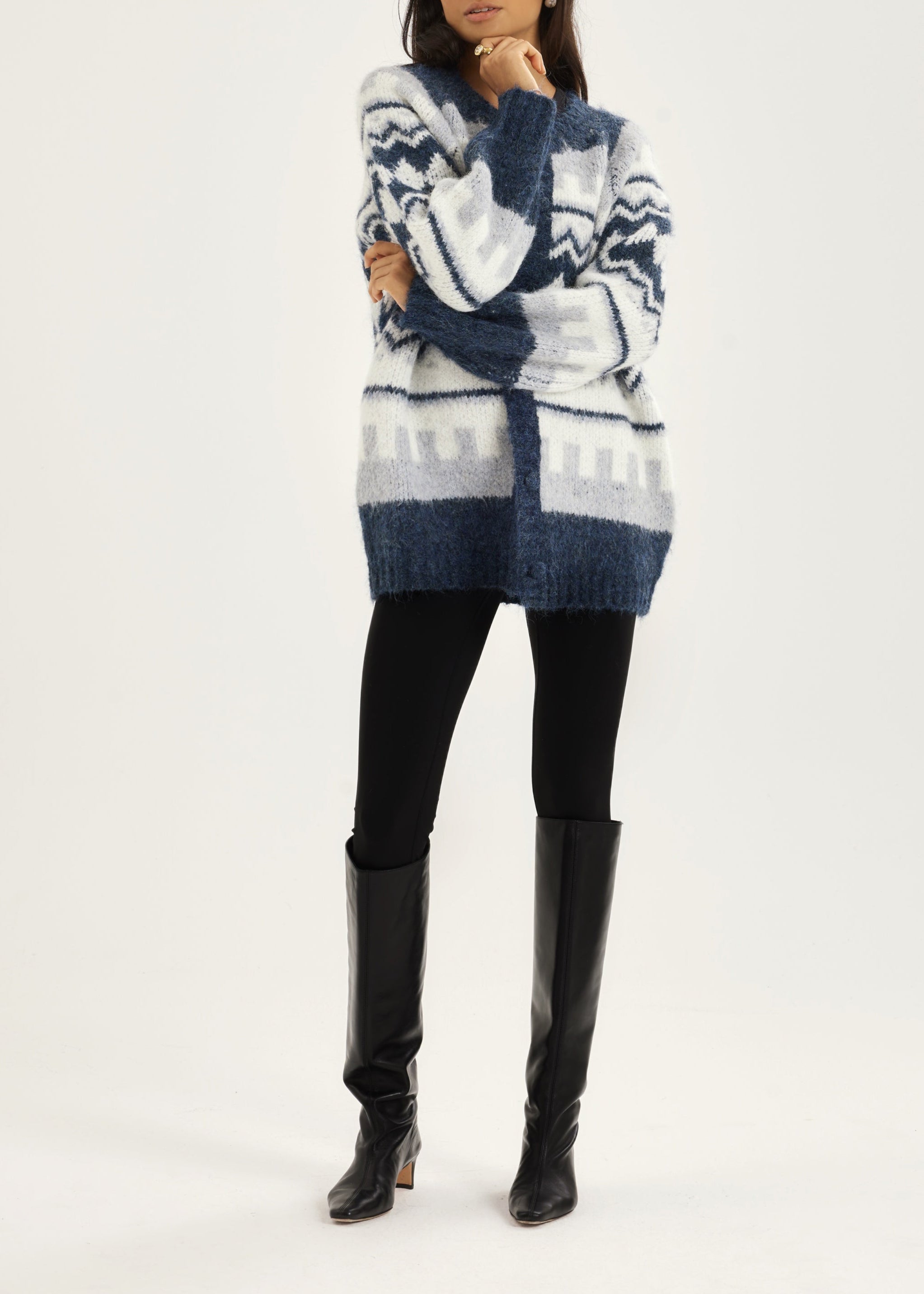 Aspen Fairisle Cosy Cardigan | Dreamy Blue