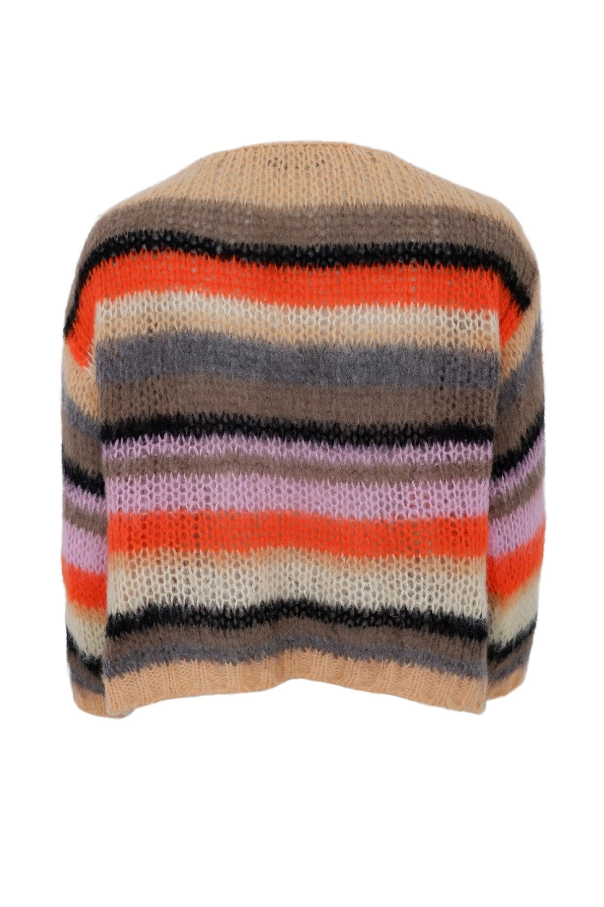 Adelin Multi Striped Cardigan | Peach Multi | Strik fra Black Colour