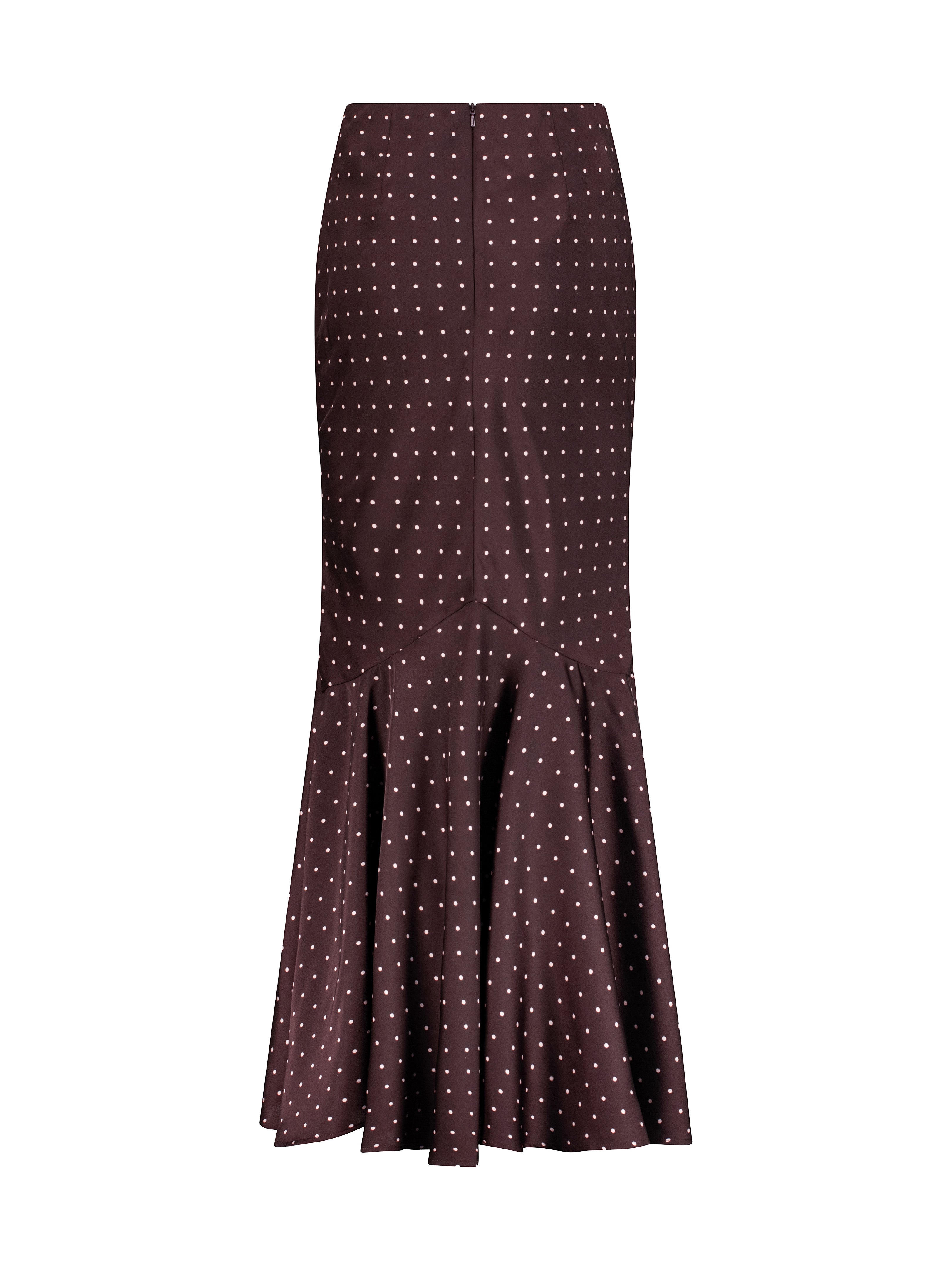 Bianca Polka Bias Cut Elegance Skirt | Merlot