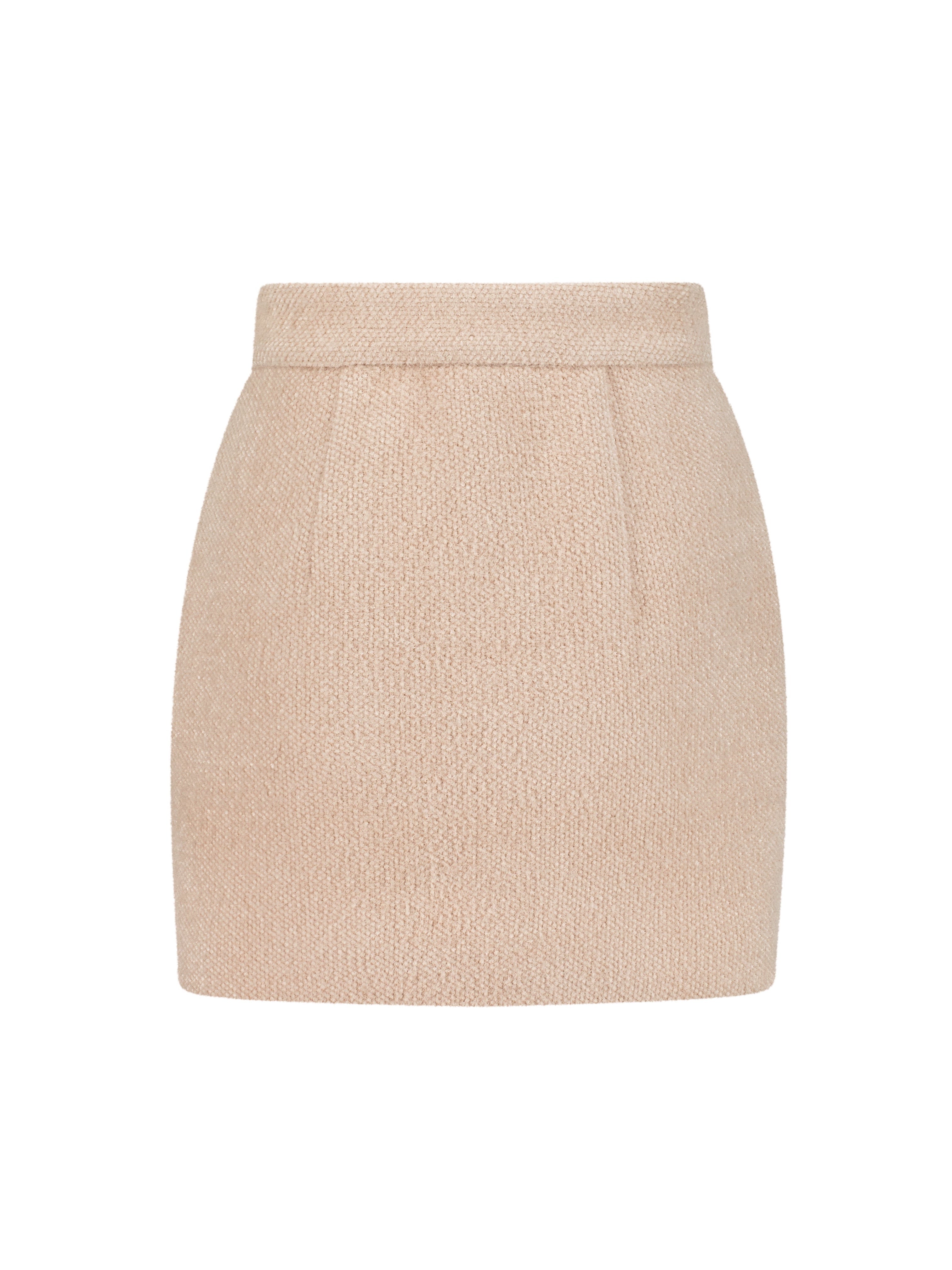 Eyla Plush Pearl Button Luxe Skirt | Powder Blush