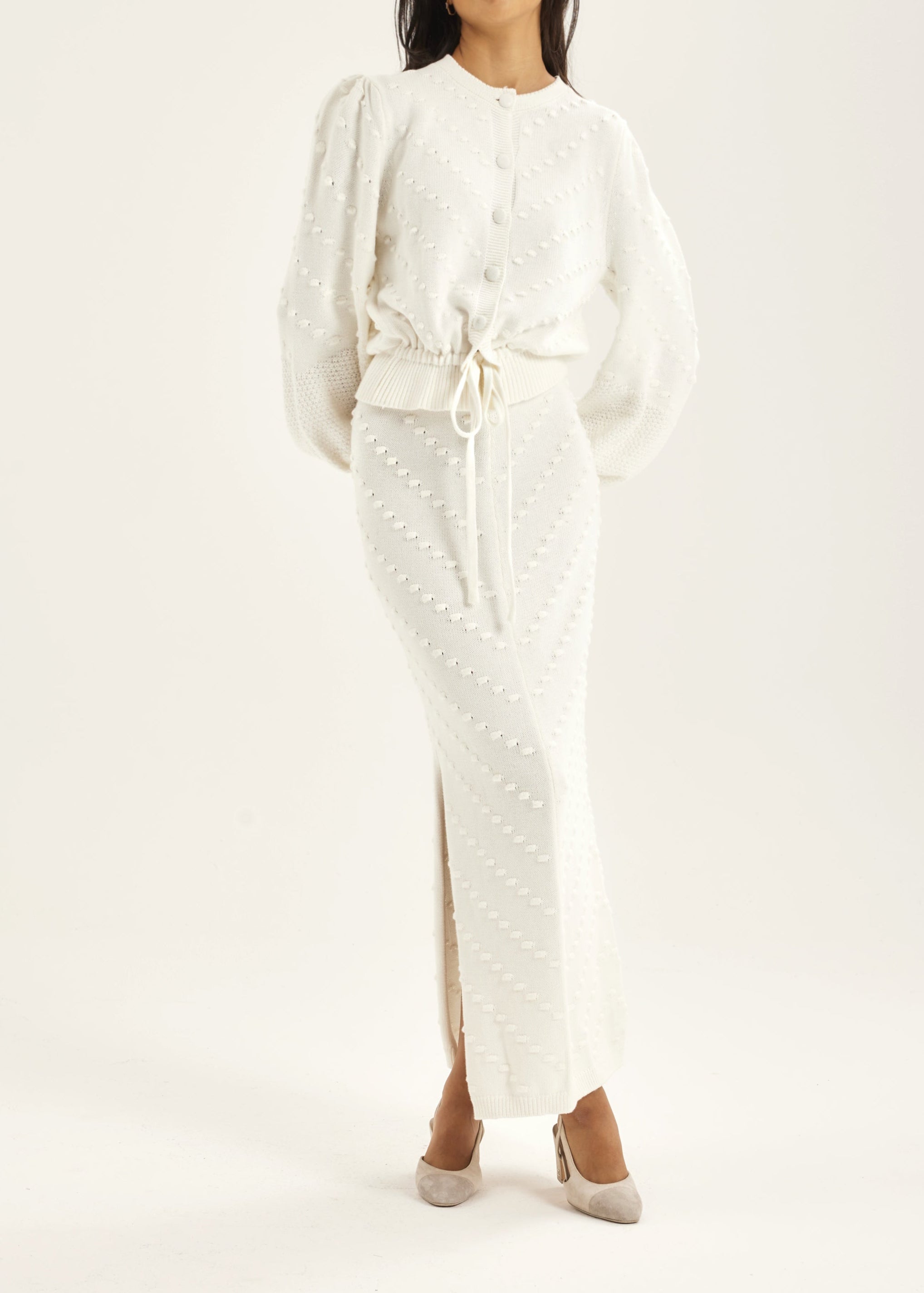 Freya Textured Cotton Skirt | Ivory