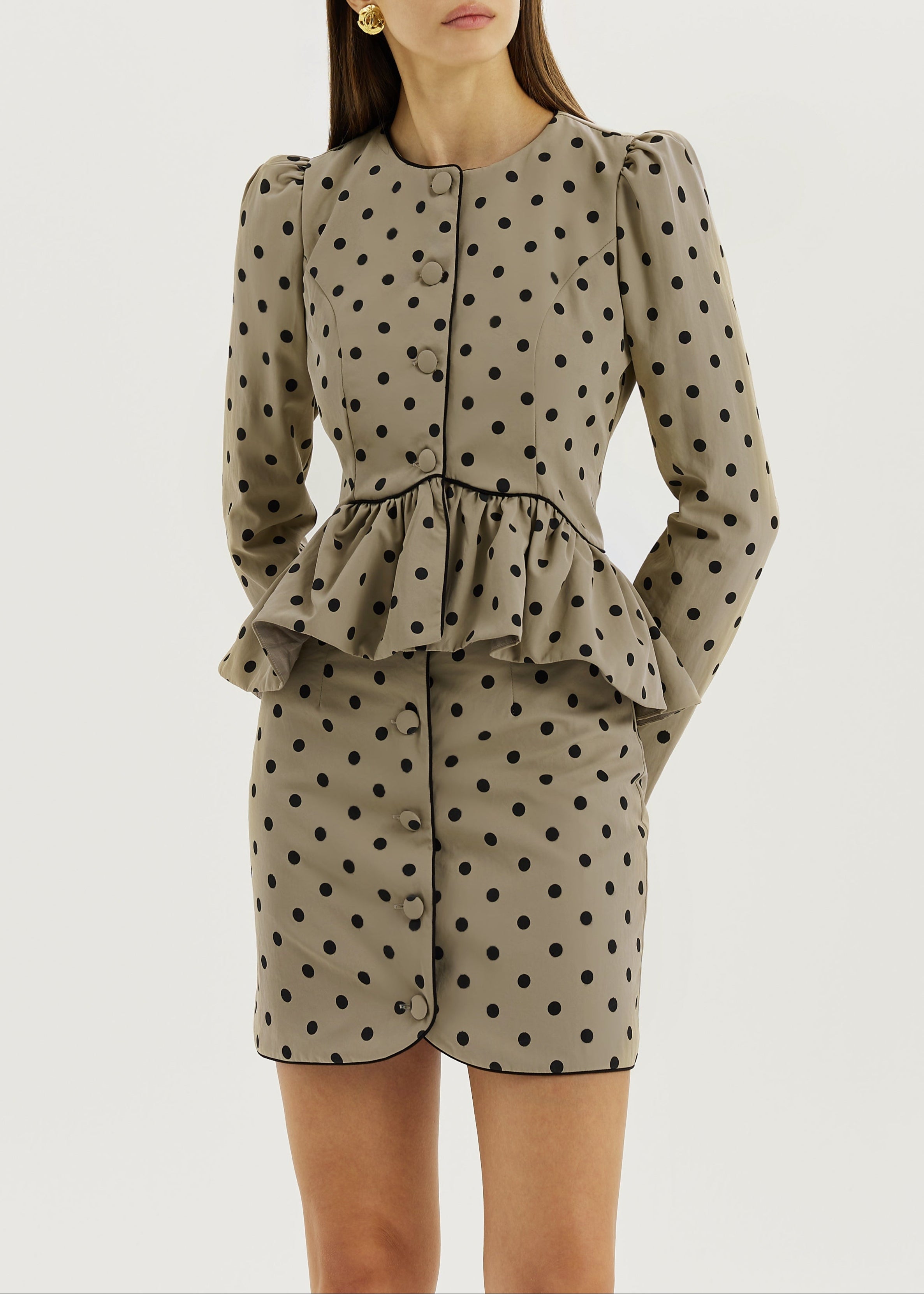 Hoxton Polka Mini Skirt | Olive