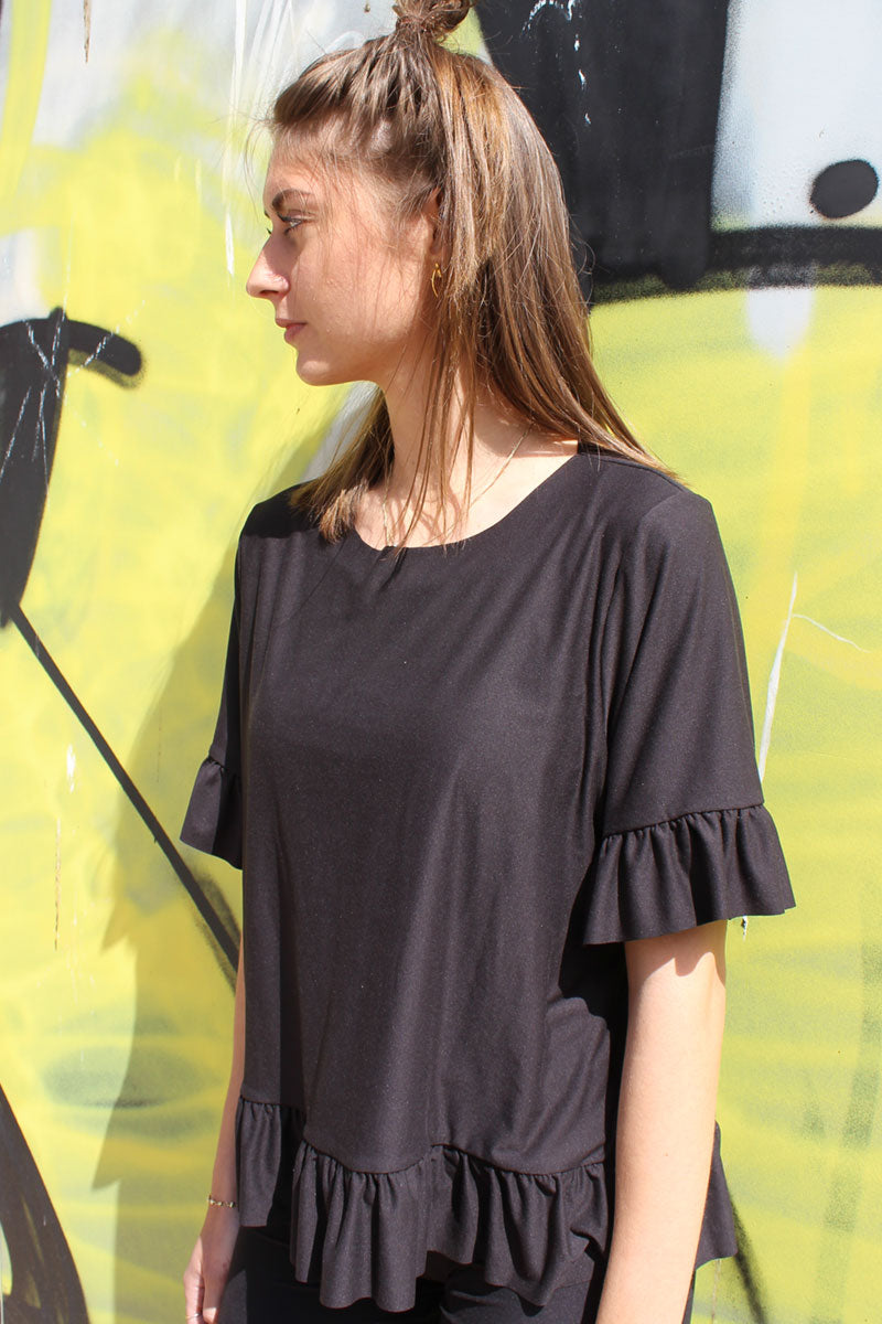 Alma Frill T-shirt | Sort | T-shirt fra  Liberté Essentiel