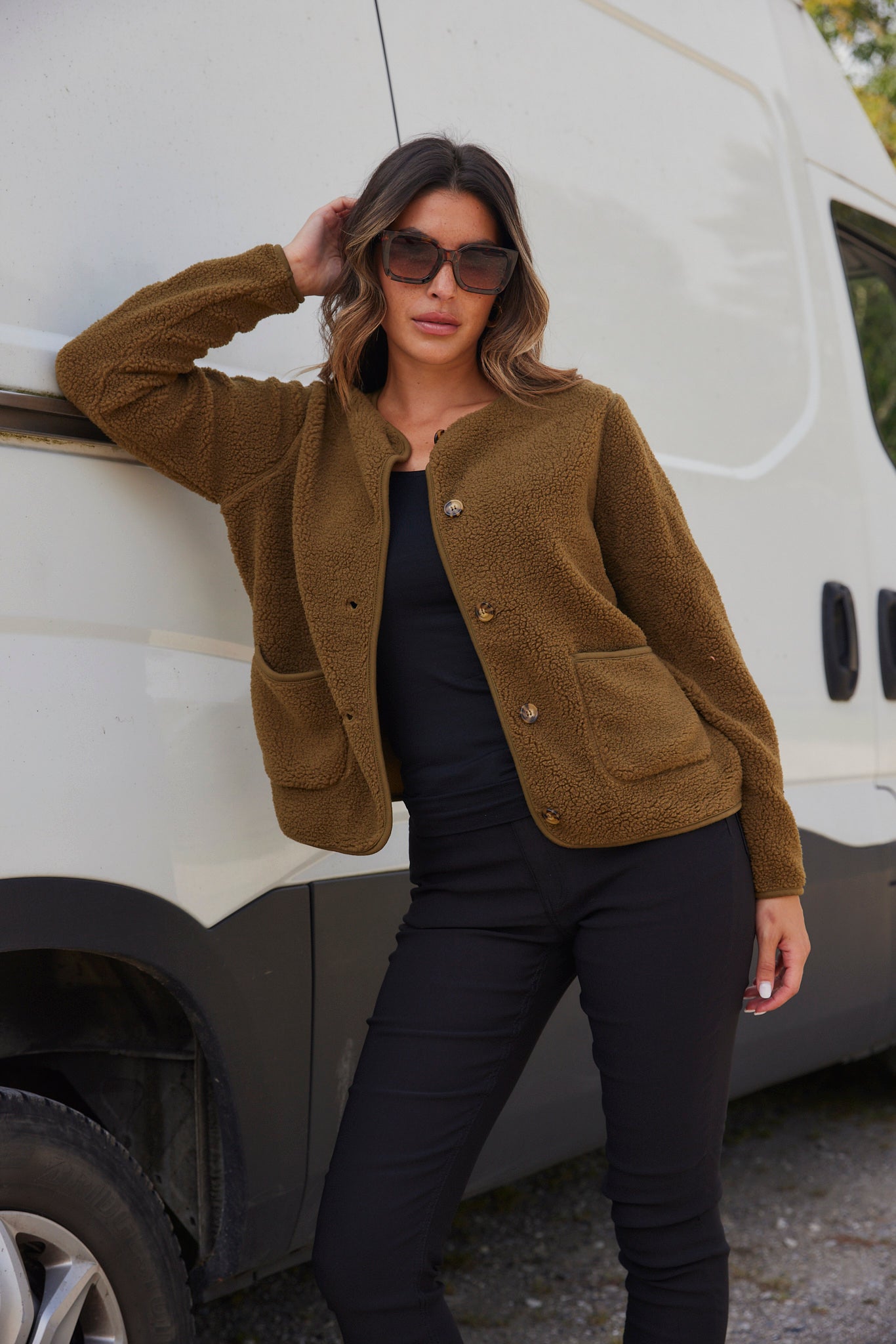 Ada Teddy Jacket | Army | Jakke fra French Laundry