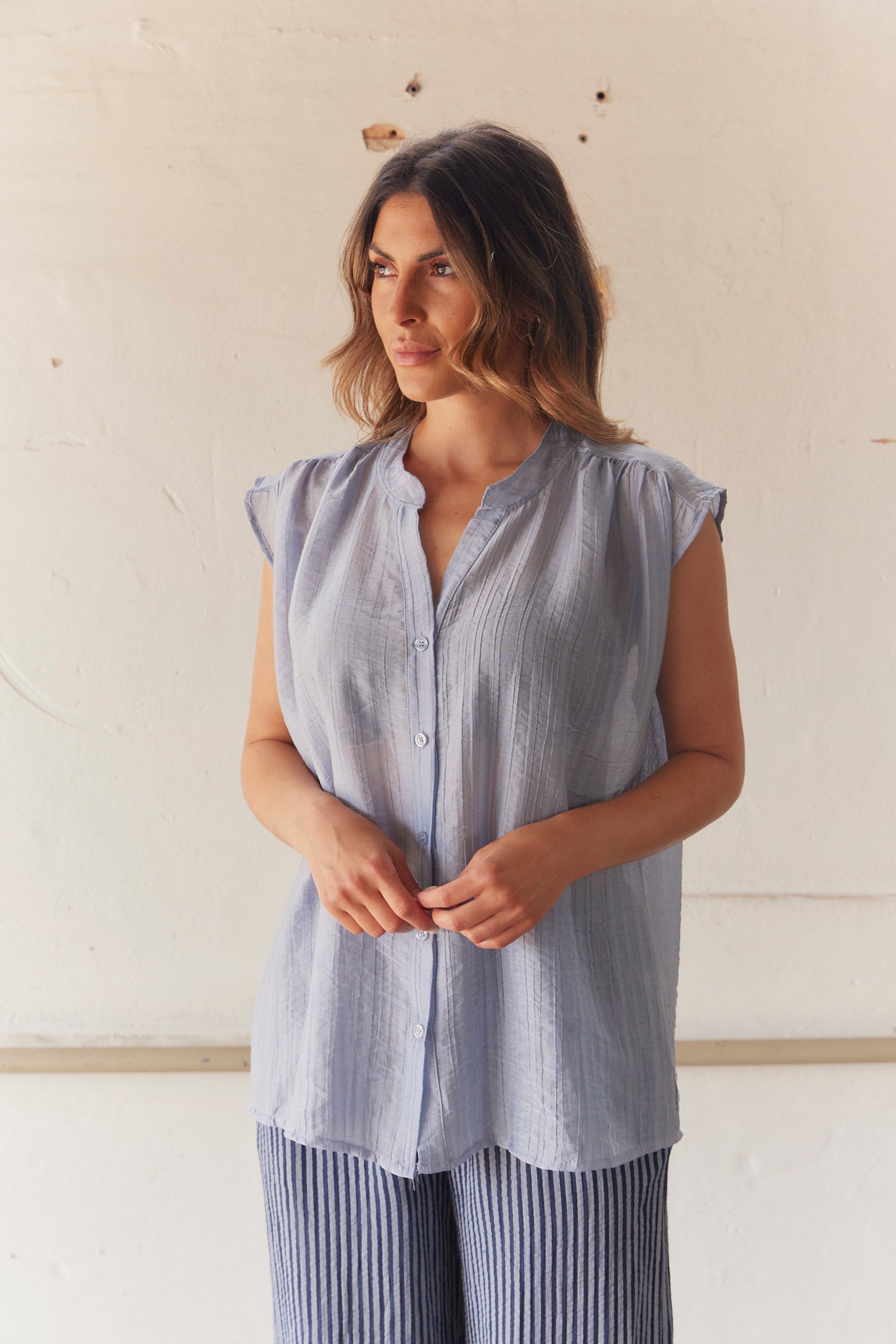 27511 Top | Light Blue | Top fra French Laundry