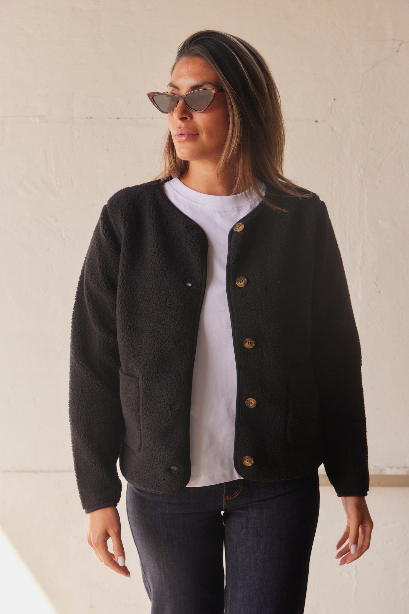 Ada Teddy Jacket | Sort | Jakke fra French Laundry