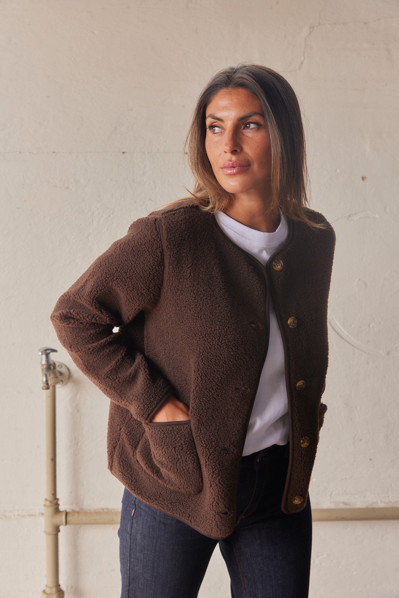 Ada Teddy Jacket | Brun | Jakke fra French Laundry