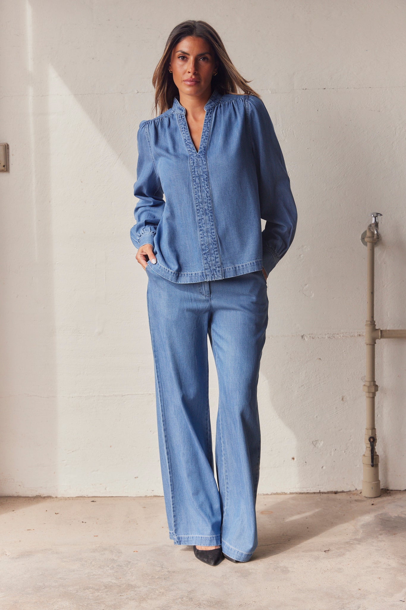 Agnes Blouse | Blå | Bluse fra Statebird