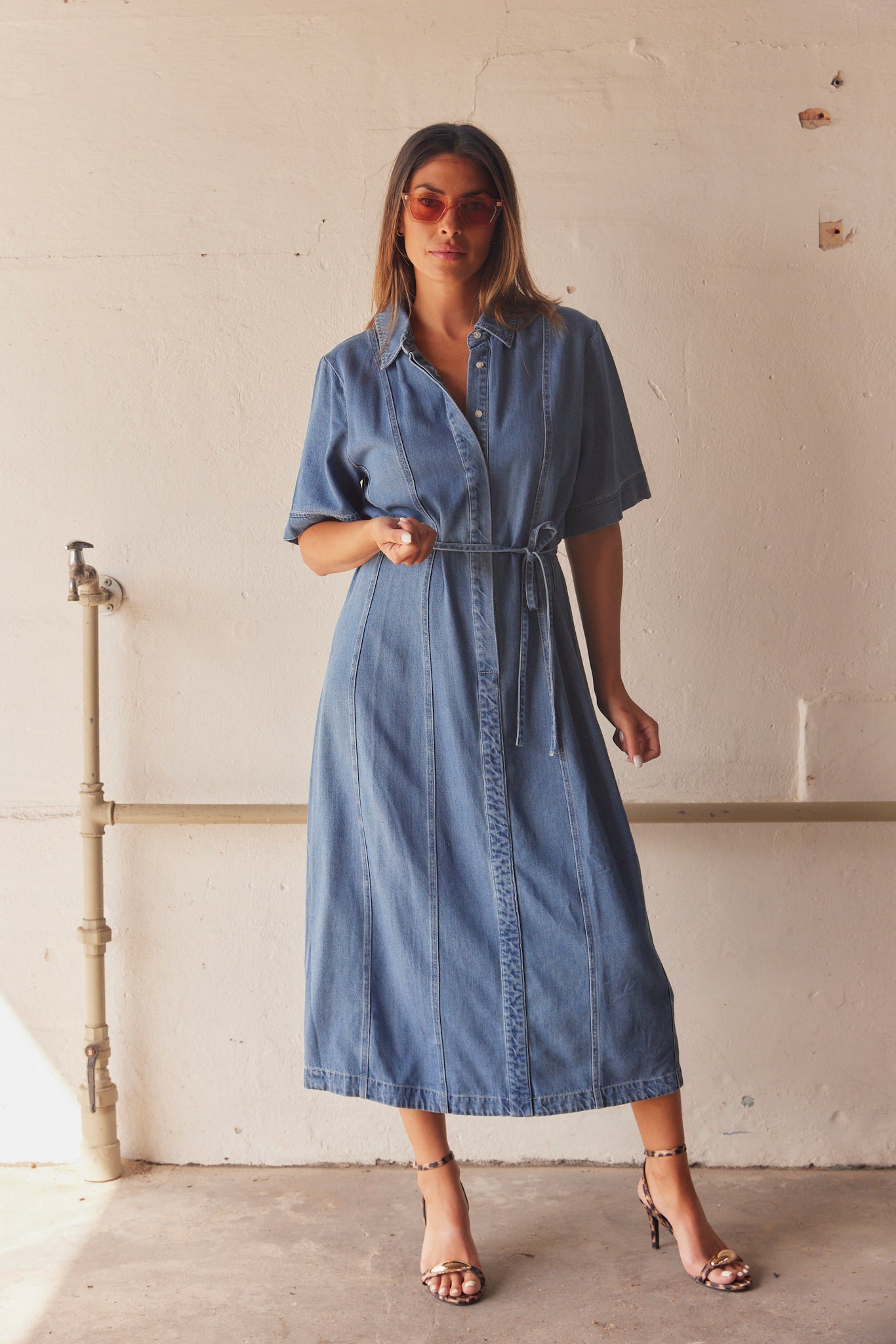 Agnes Midi Dress | Blå | Kjole fra Statebird