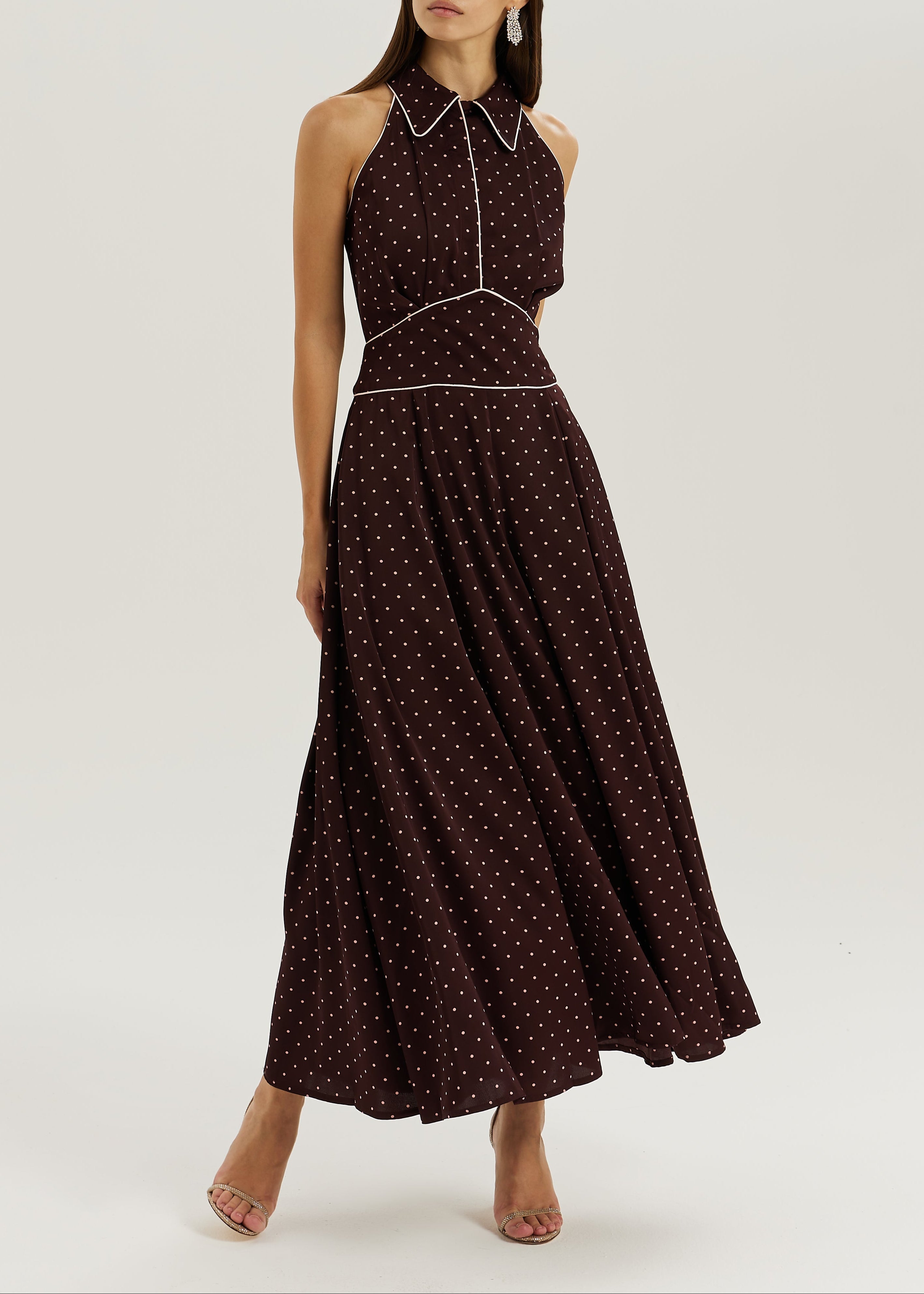 Liberty Prikkete Elegant Kjole | Merlot