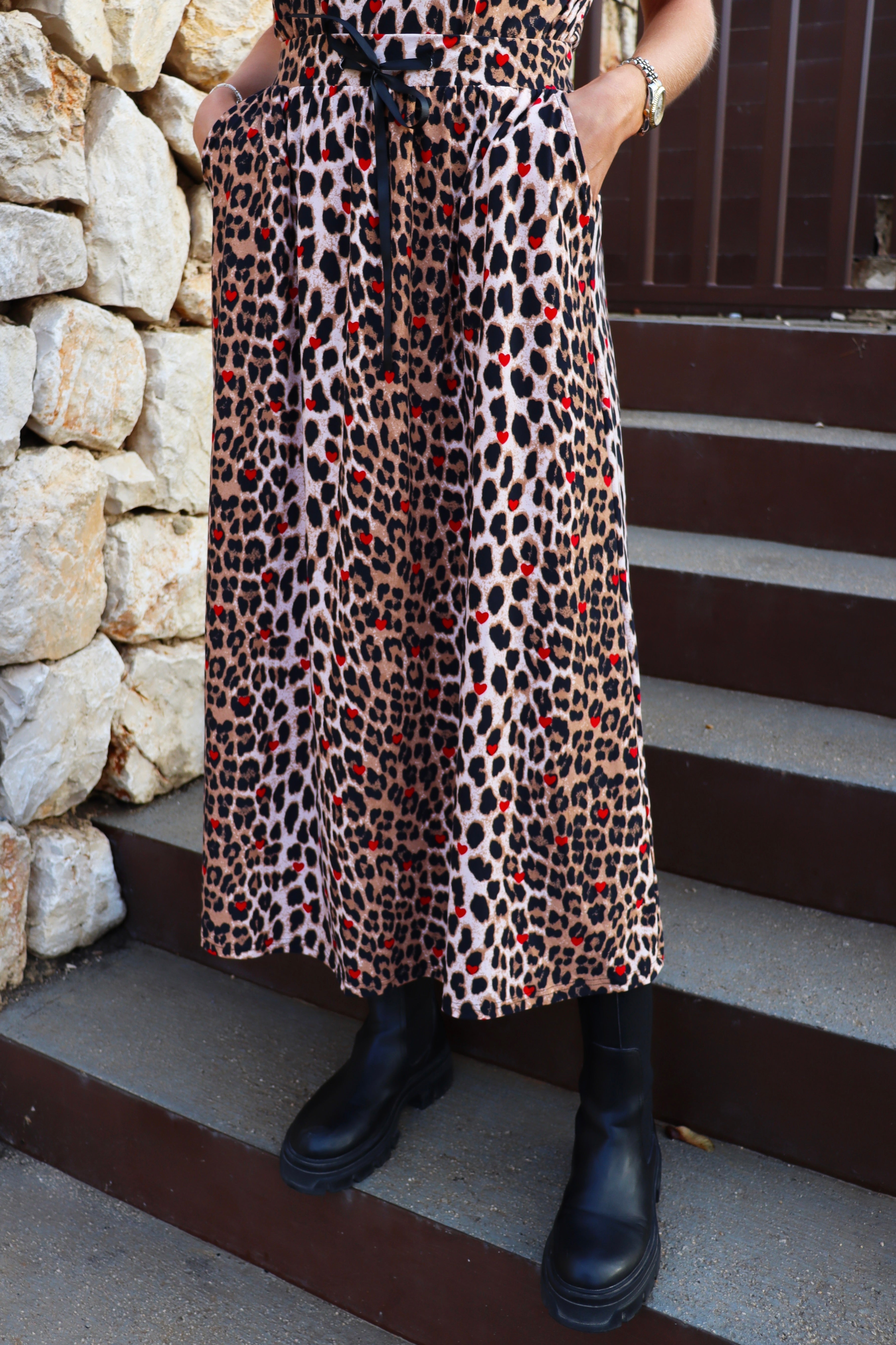 Alma Loose Skirt | Lux Leo Red Heart | Nederdel fra Liberté