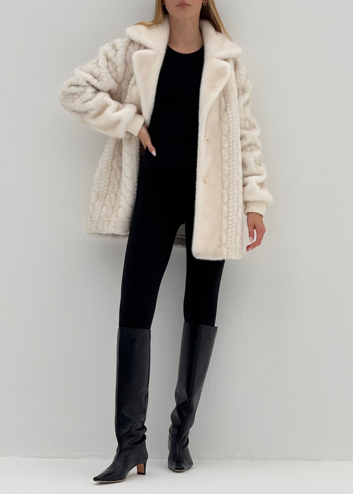 Montclair Ikonisk Pelsjakke | Vinter Latte