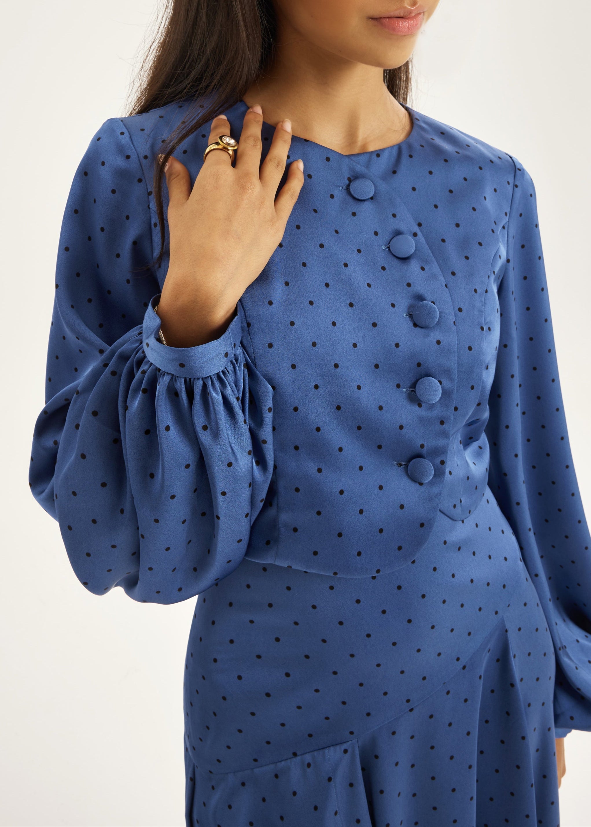 Rhona Polka Dot Blouse | French Blue