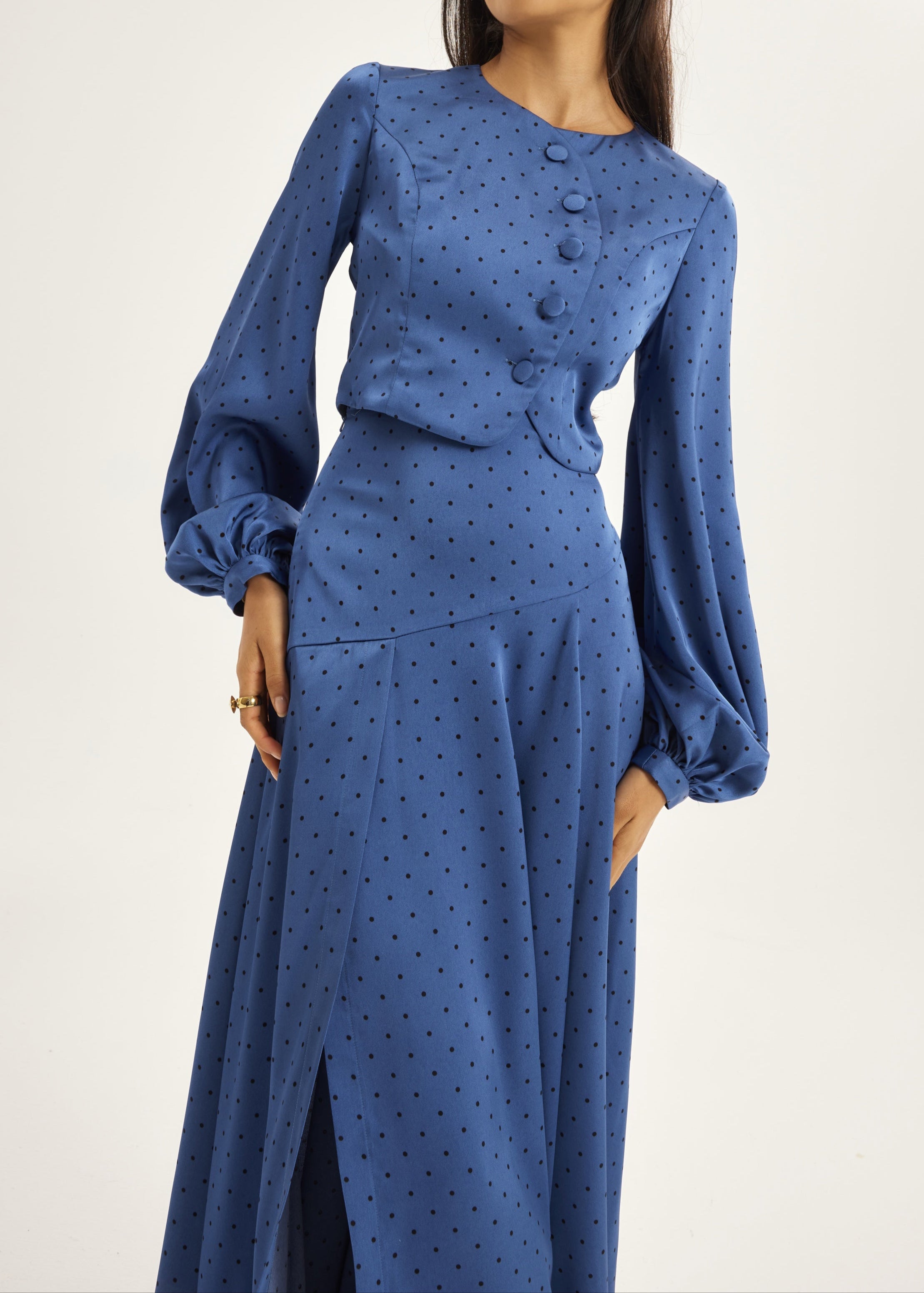 Rhona Polka Dot Dream Skirt | French Blue