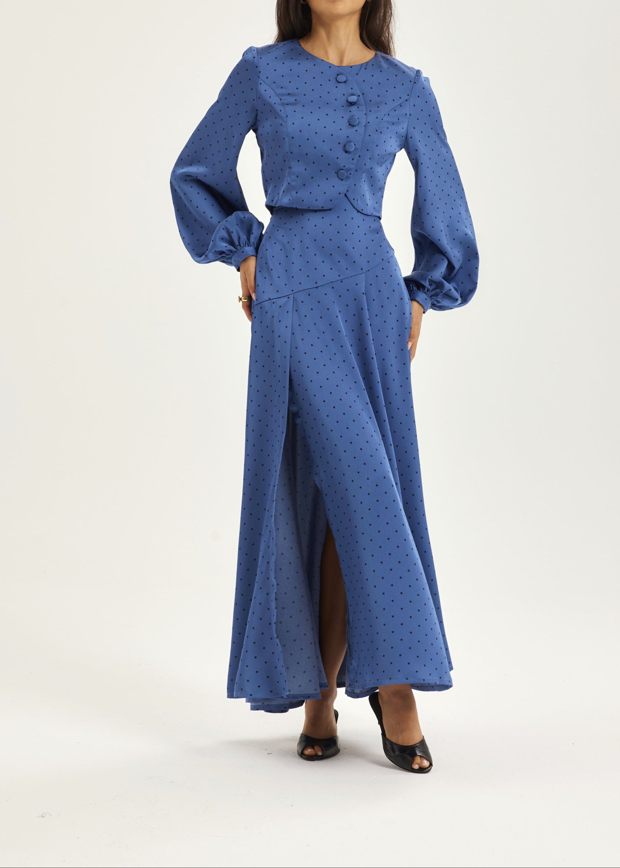 Rhona Polka Dot Dream Skirt | French Blue