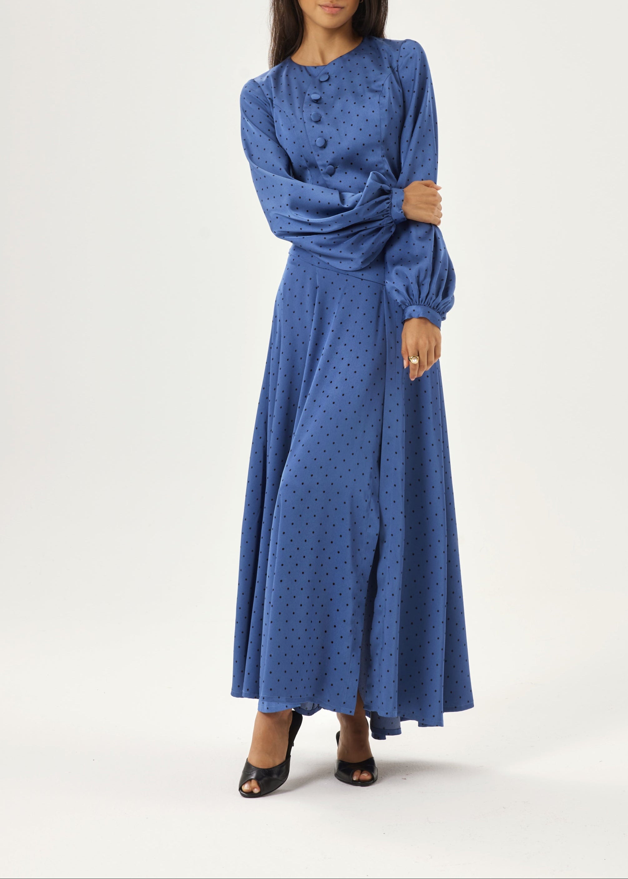 Rhona Polka Dot Blouse | French Blue