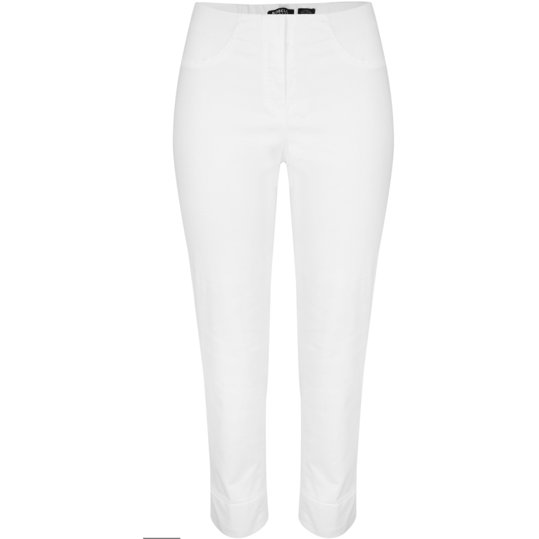 ROBELLL 7/8 JEANS | HVIT | TRENDY SOMMERJEANS MED HØY MIJE