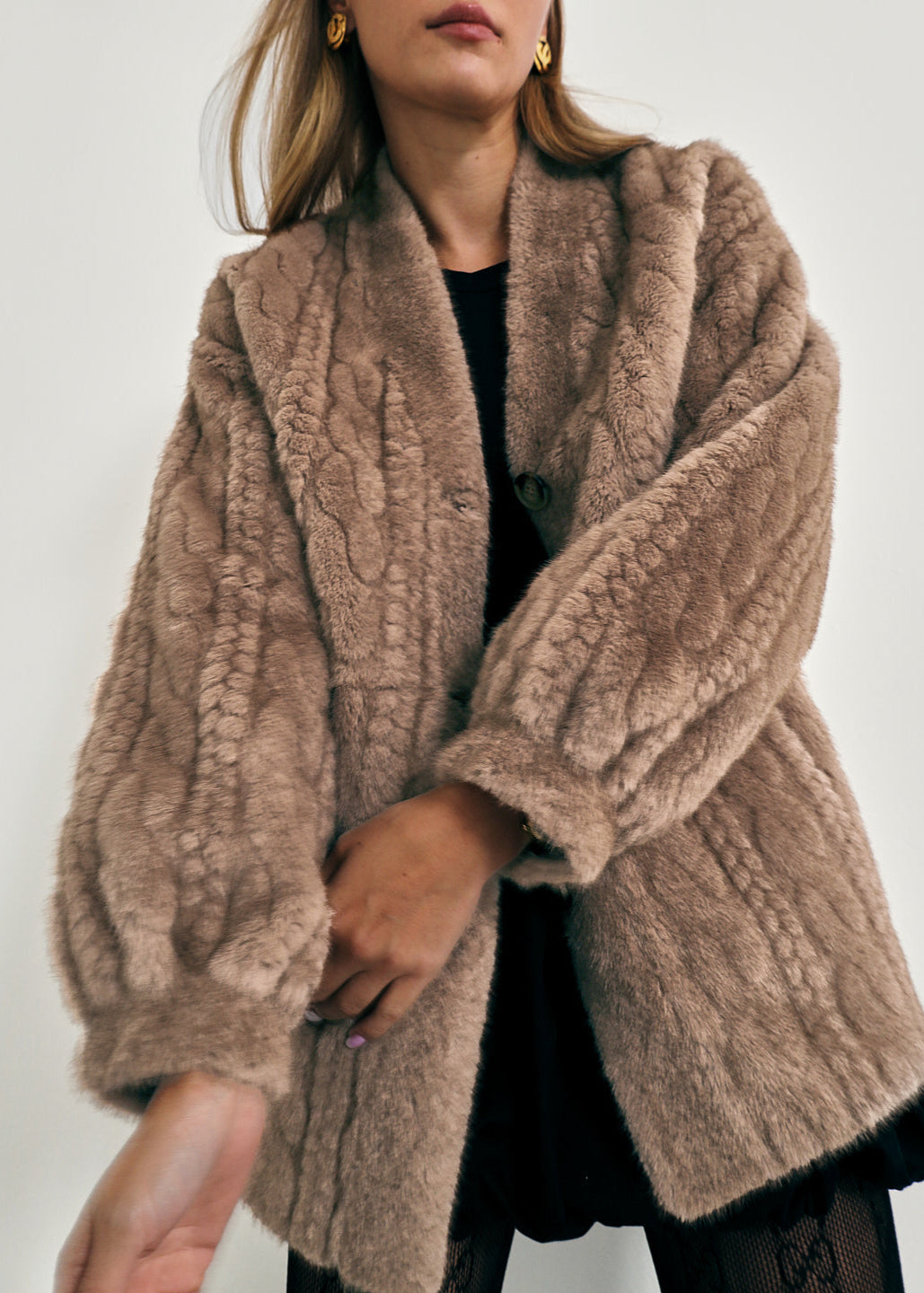 Vail Chic Pels Cardigan-Kåpe | Trøffel