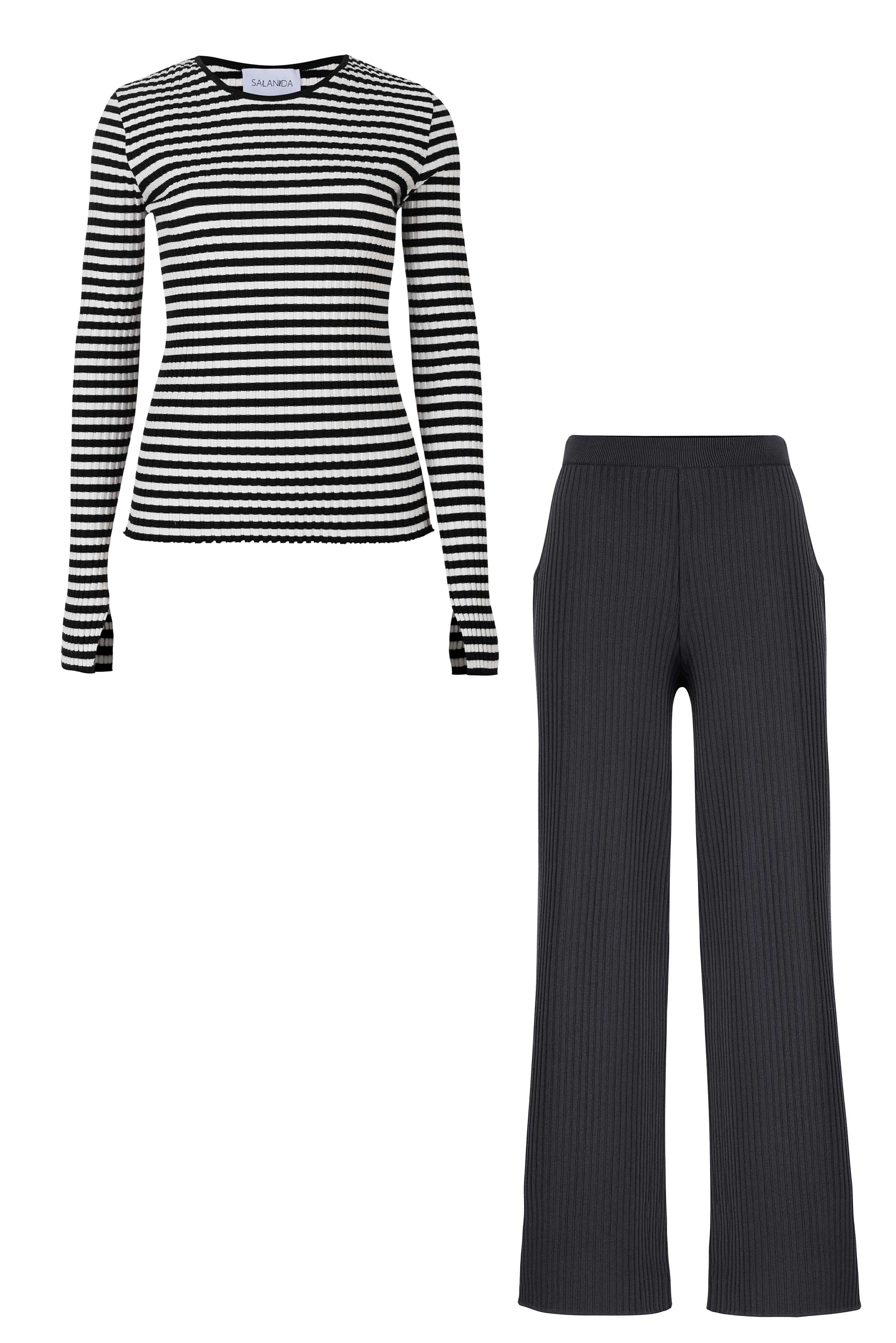 Vera & Brera Co-ord Svart / Stripet