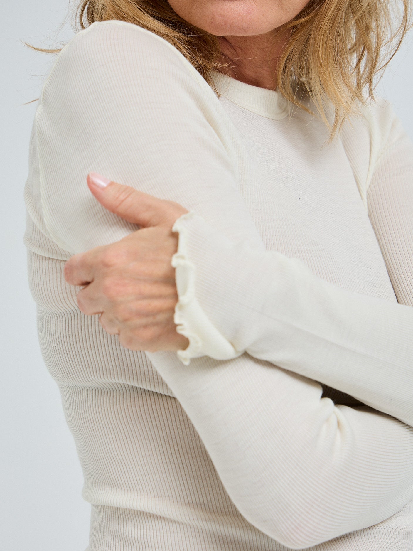 WOOLY LANGERMET | ULL &amp; SILKE – OFFWHITE | LUKSURIØS CHIC BASELAYER FOR DAME