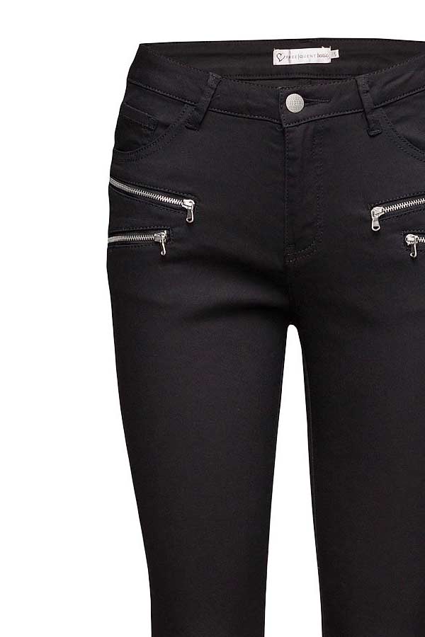 Aida 7/8 Pant | Black | Bukser med lynlåse fra Freequent