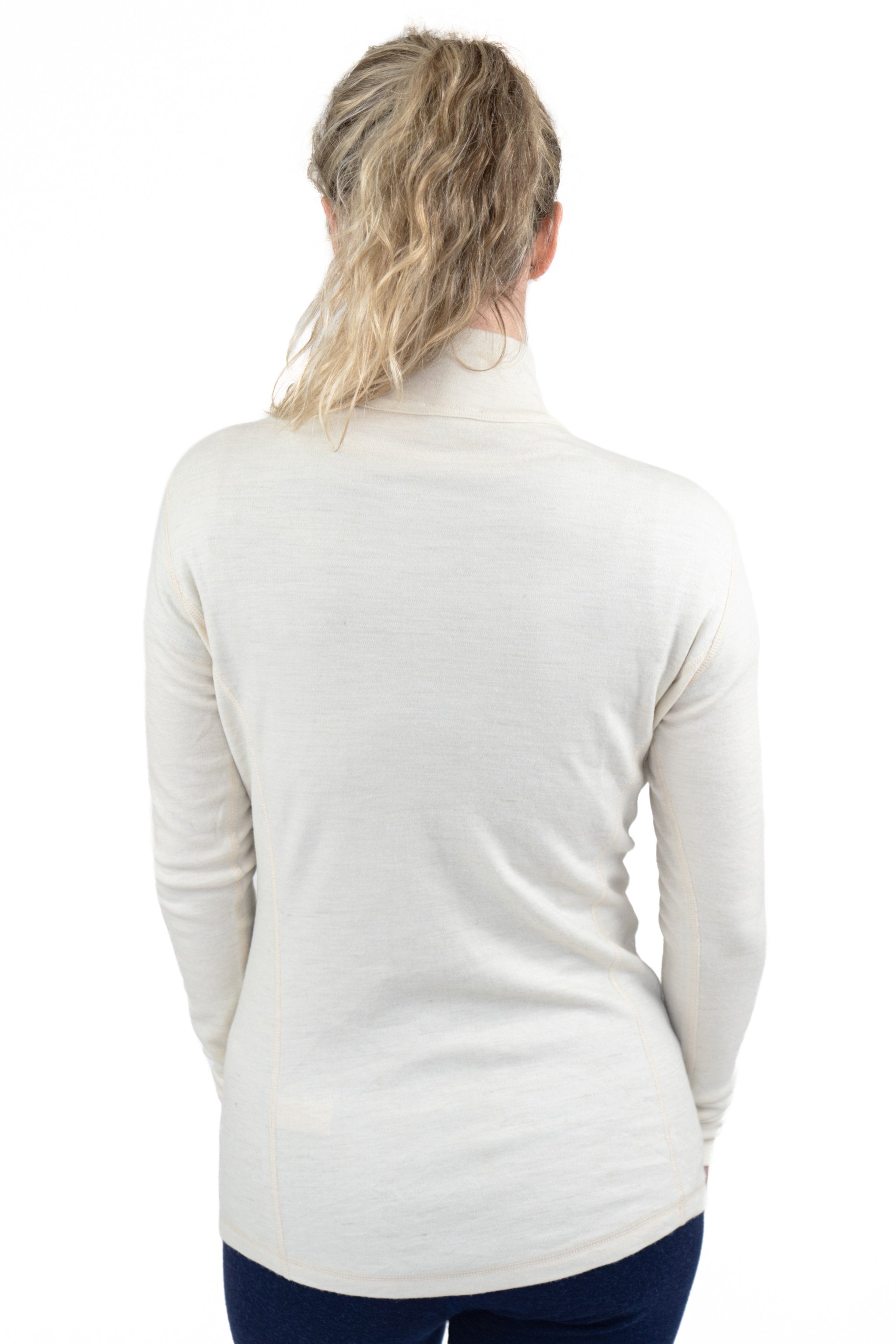 Dame Alpakkaundertrøye i Ull: 300 Lightweight Half-Zip