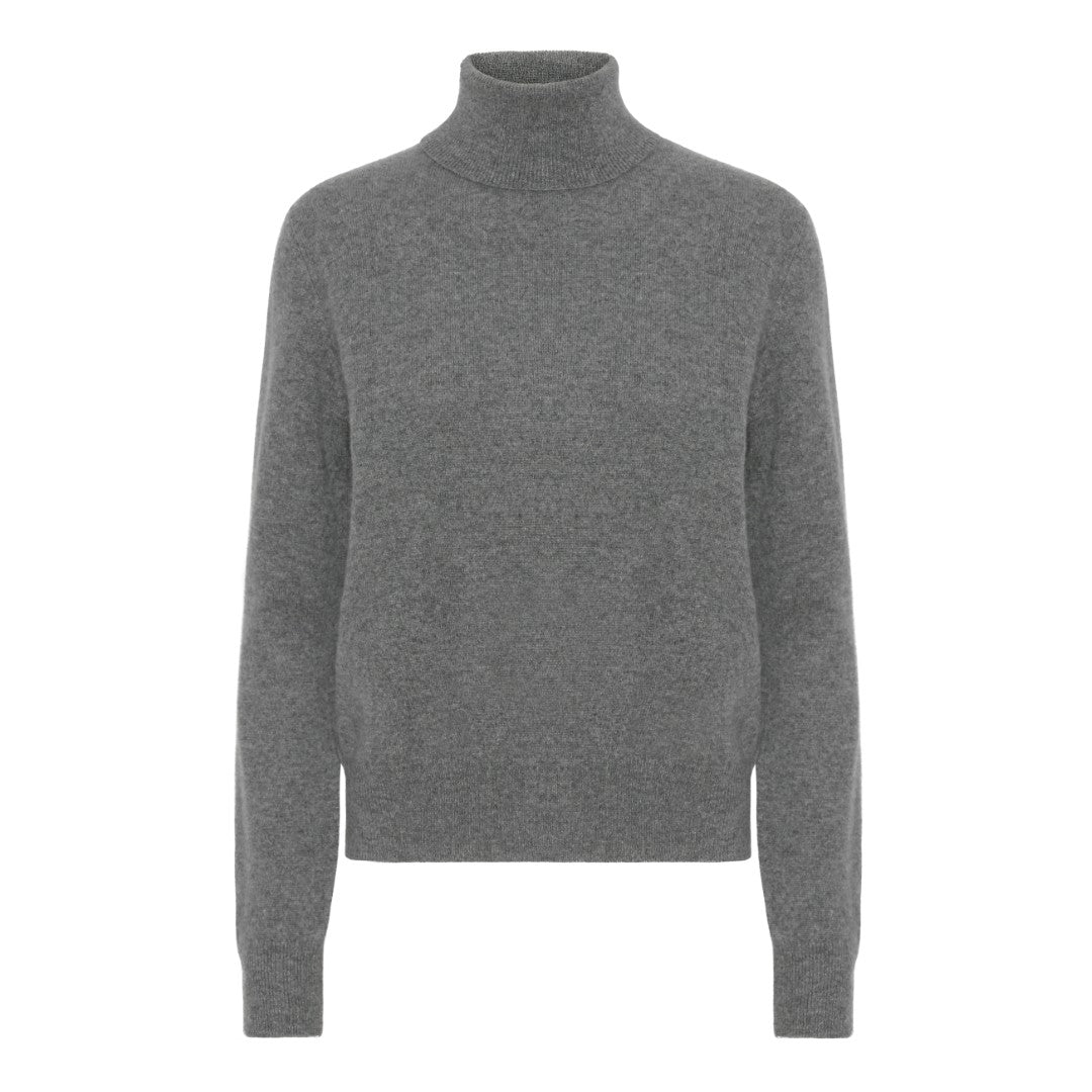 Cashmere high neck | mørk grå | trendy chic oversize strikket genser