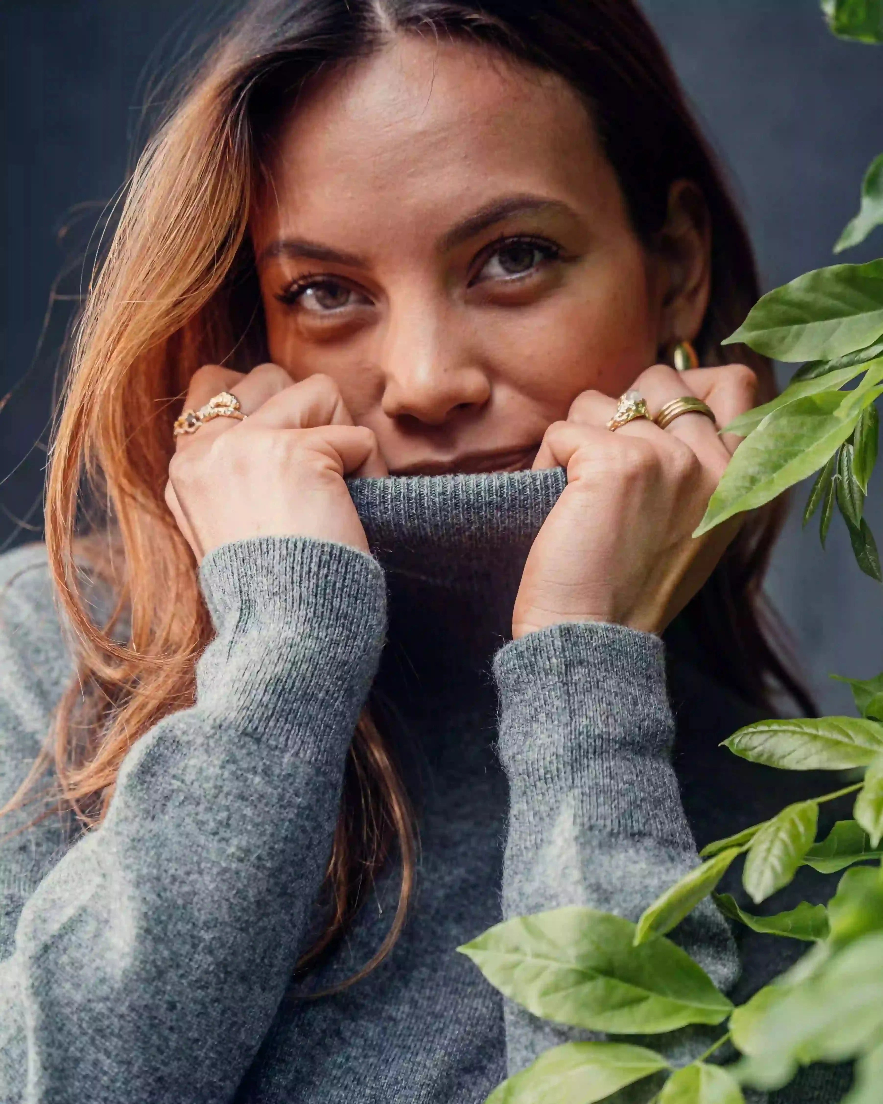 Cashmere high neck | mørk grå | trendy chic oversize strikket genser