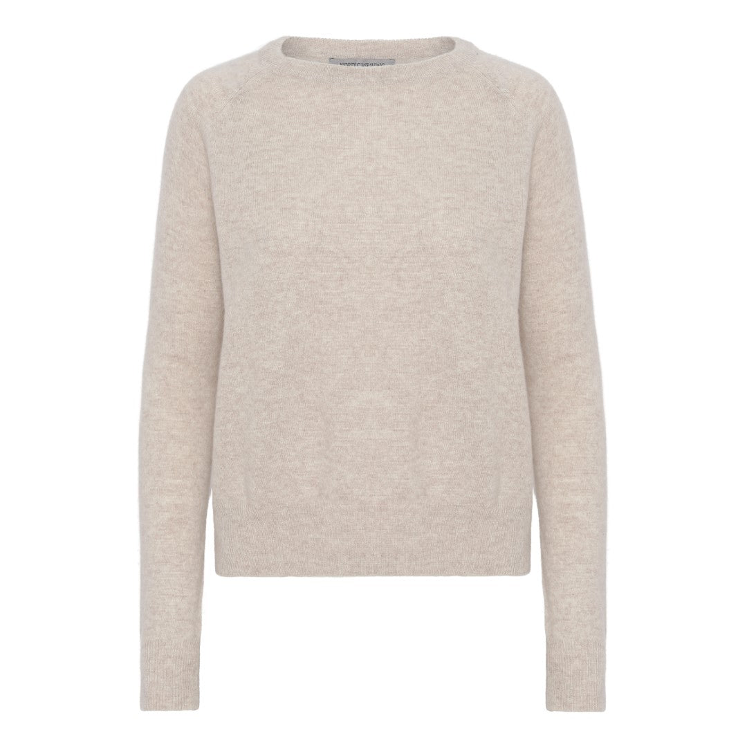 Opphørssalg – kasjmir rund hals sand | luksuriøs trendy cashmere genser damer
