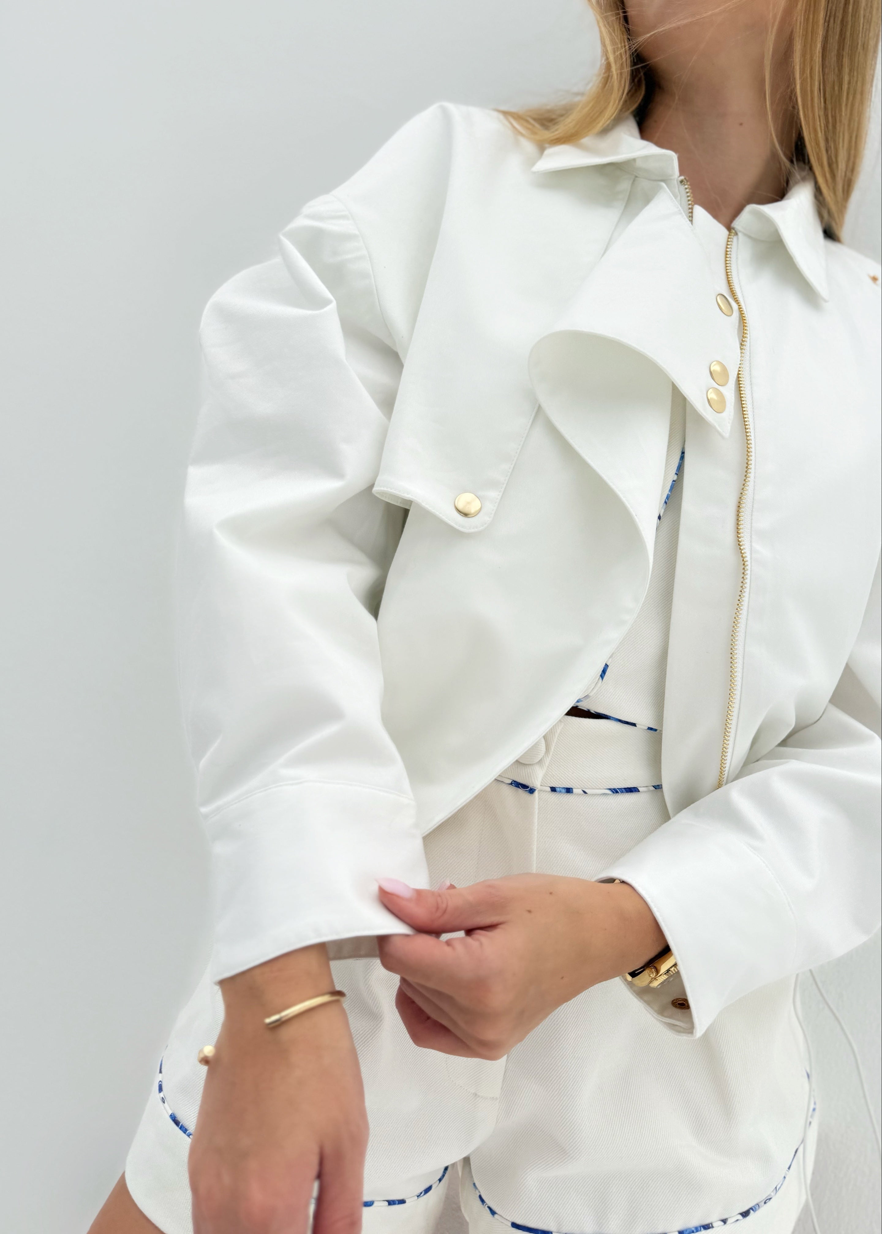 Hverdagschic Bomullsjakke | Hvit