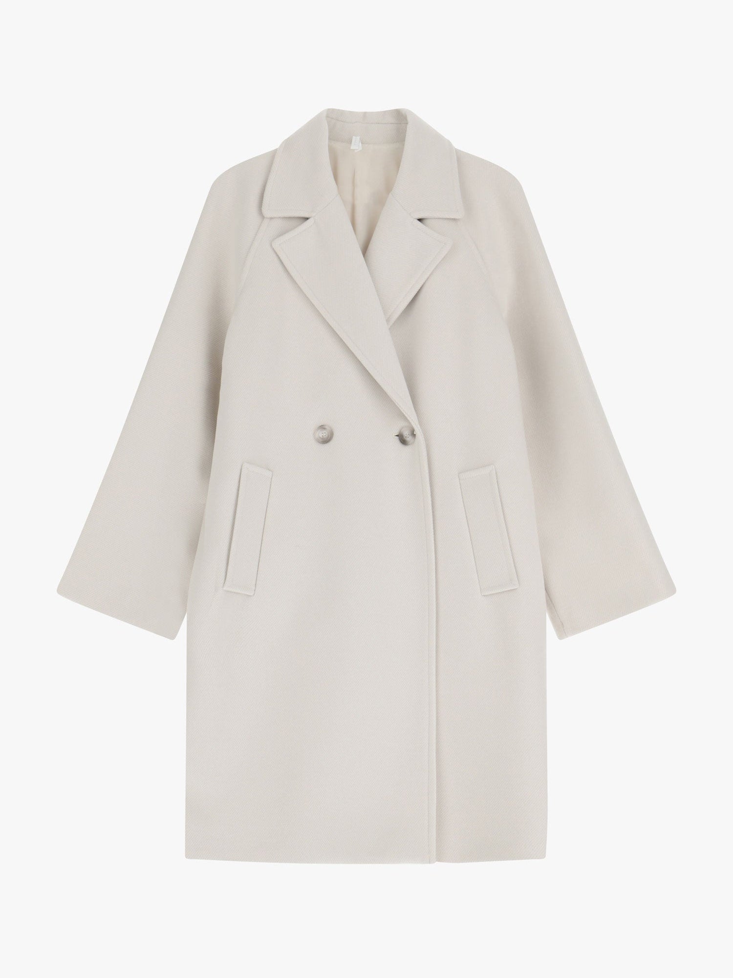 Kelly ¾ lang kåpe – krem | trendy chic oversize vinterkåpe