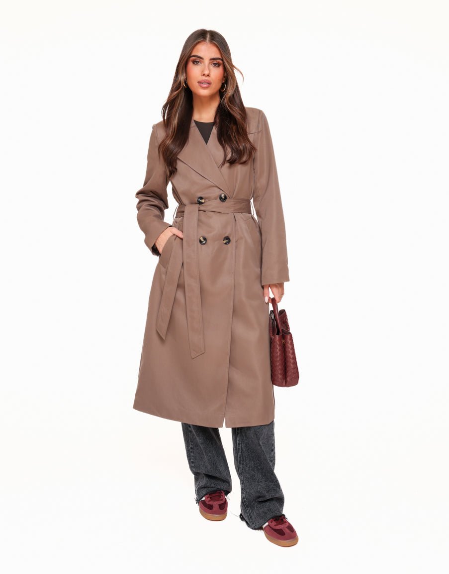 Taupe Lang Trenchcoat