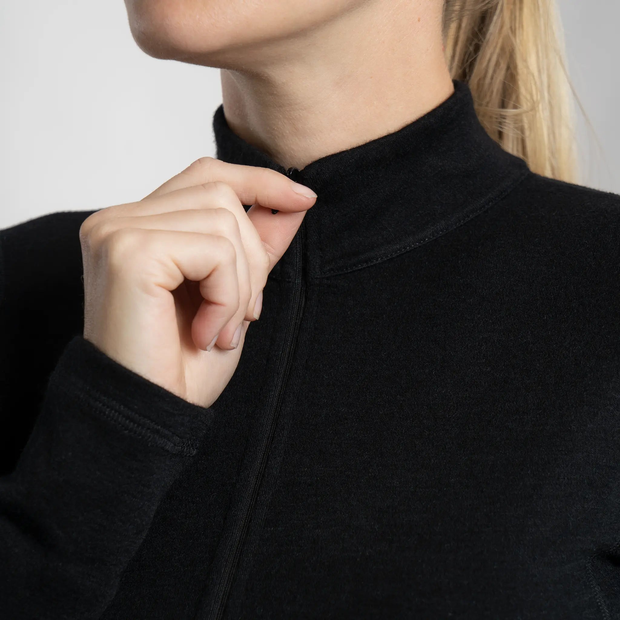 Dame Alpakkaundertrøye i Ull: 300 Lightweight Half-Zip