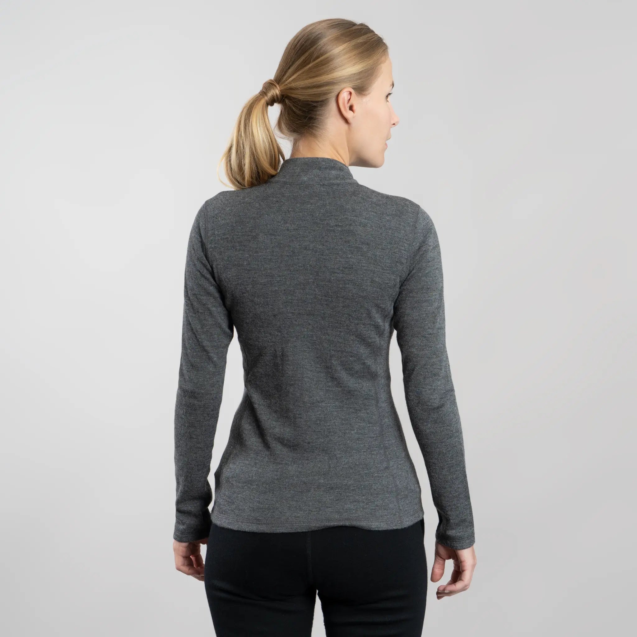 Dame Alpakkaundertrøye i Ull: 300 Lightweight Half-Zip